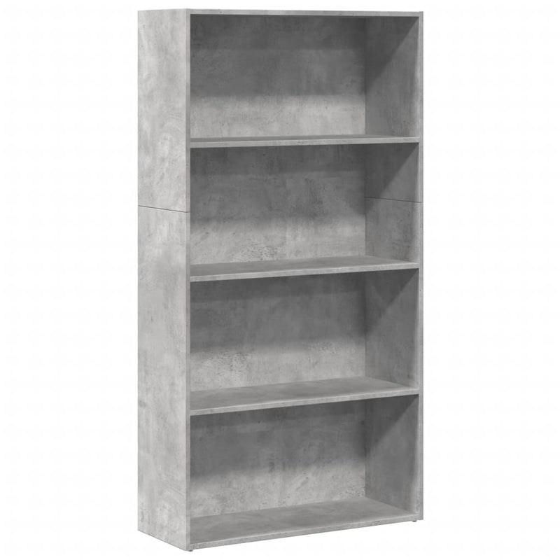 vidaXL betonszürke szerelt fa könyvespolc 80 x 30 x 152 cm
