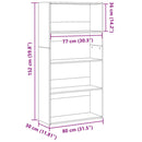 vidaXL betonszürke szerelt fa könyvespolc 80 x 30 x 152 cm