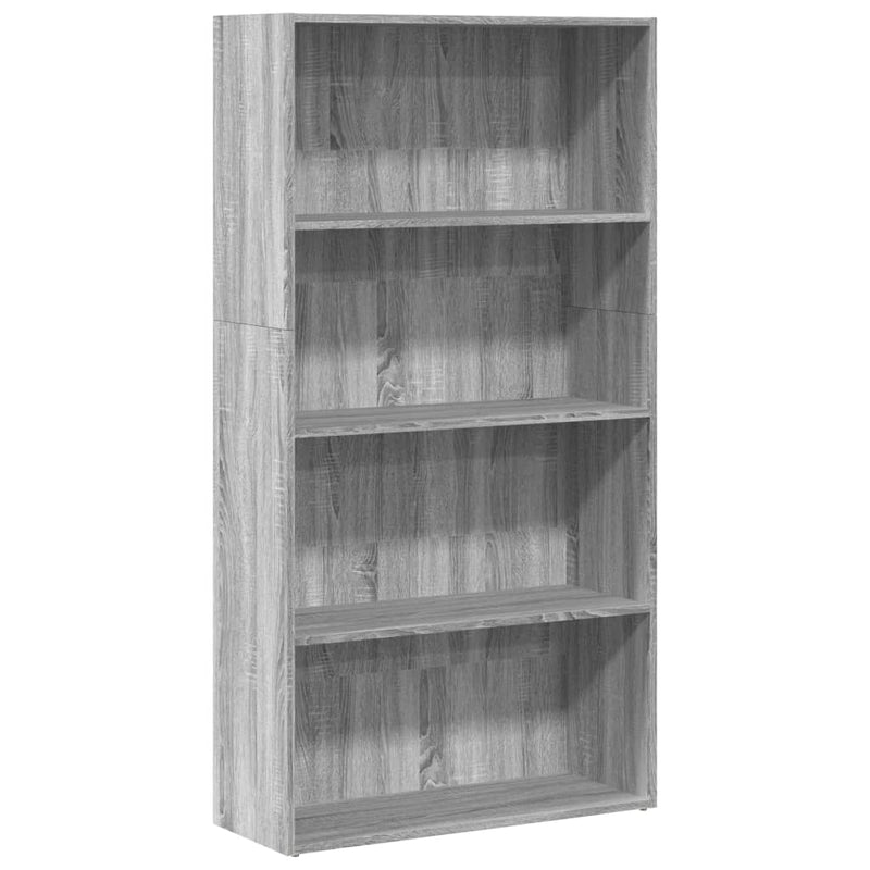 vidaXL szürke sonoma színű szerelt fa könyvespolc 80 x 30 x 152 cm
