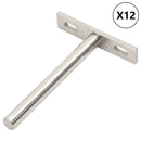 vidaXL 12db szénacél lebegő polckonzolok láthatatlan Ø10x100 mm