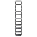 vidaXL fekete nem szőtt szövetből cipőállvány 10 szintes 33x33x174 cm