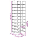 vidaXL 2 db fekete nem szőtt szövetből cipőtartó állványok 10 szintes