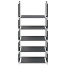 vidaXL fekete nem szőtt szövetből cipőállvány 5 szintes 44x28x94 cm