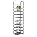 vidaXL fekete nem szőtt szövetből cipőállvány 10 szintes 44x28x180 cm