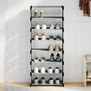 vidaXL fekete nem szőtt szövetből cipőállvány 8 szintes 54x28x124 cm