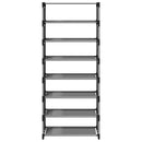 vidaXL fekete nem szőtt szövetből cipőállvány 8 szintes 54x28x124 cm