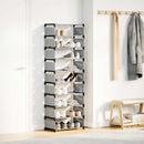 vidaXL szürke nem szőtt szövetből cipőállvány 10 szintes 54x28x158 cm