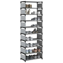 vidaXL szürke nem szőtt szövetből cipőállvány 10 szintes 54x28x158 cm