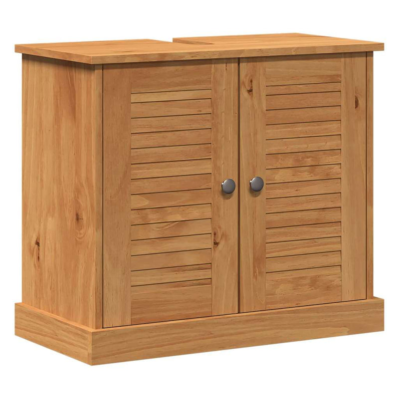 vidaXL Mosogató Szekrény VIGO mézbarna 67.5 x 34 x 59 cm Tömör fenyőfa