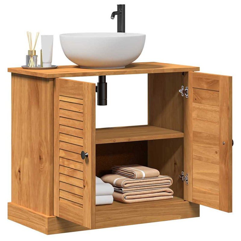 vidaXL Mosogató Szekrény VIGO mézbarna 67.5 x 34 x 59 cm Tömör fenyőfa