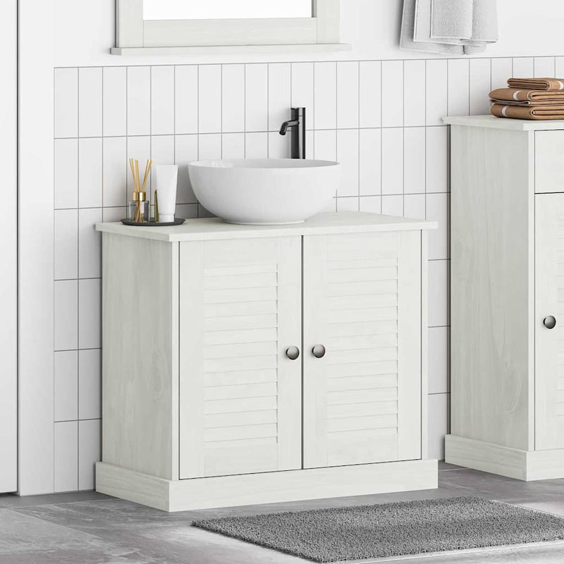 vidaXL Mosogató Szekrény polcokkal VIGO antik fehér 67.5 x 34 x 59 cm