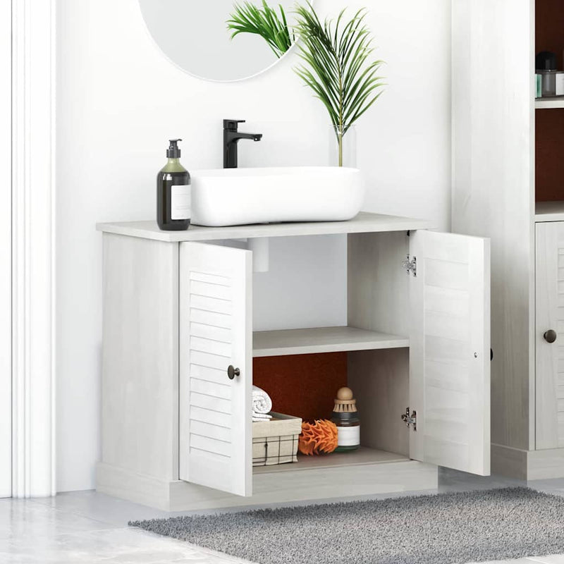vidaXL Mosogató Szekrény polcokkal VIGO antik fehér 67.5 x 34 x 59 cm