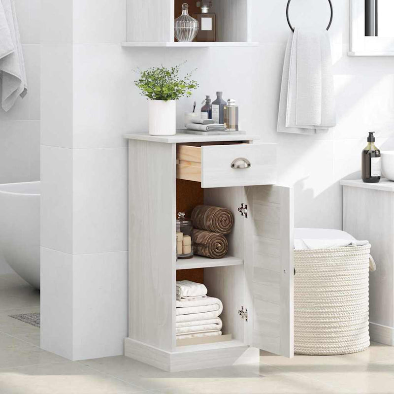 vidaXL Fürdőszoba Szekrény VIGO Fehér 37.5 x 34 x 80 cm Tömör fenyőfa