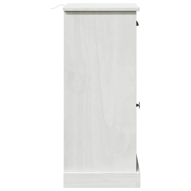 vidaXL Fürdőszoba Szekrény VIGO Fehér 37.5 x 34 x 80 cm Tömör fenyőfa