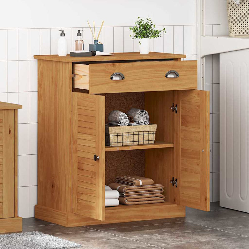 vidaXL Fürdőszoba Székény tárolóval VIGO mézbarna 67.5 x 34 x 80 cm