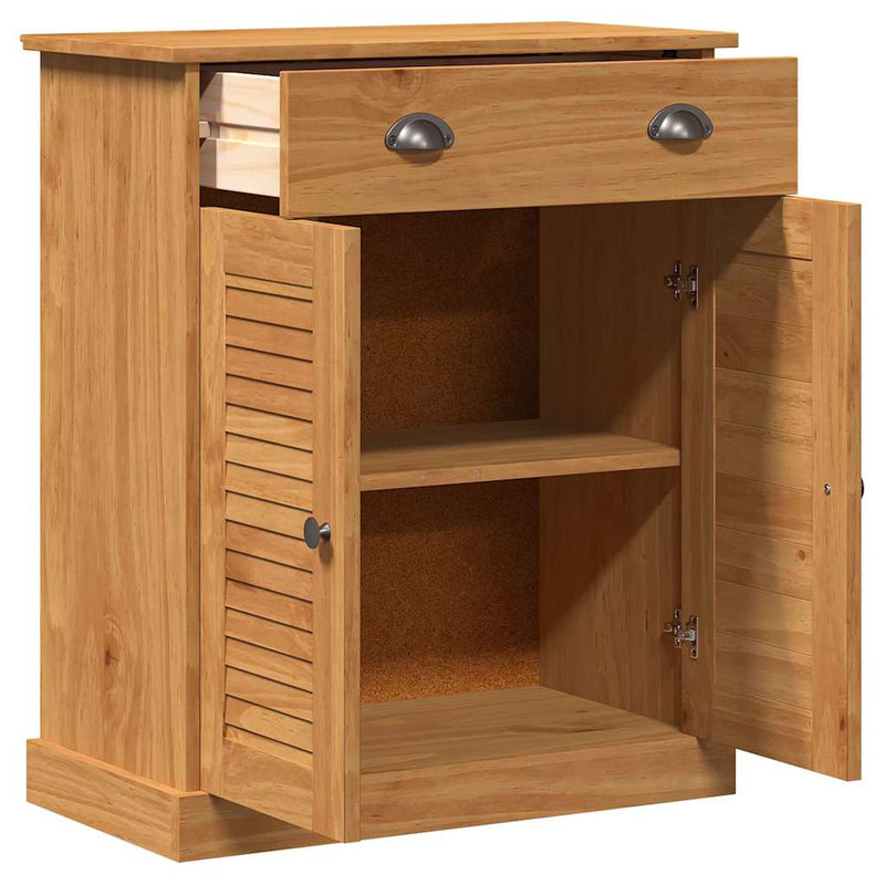vidaXL Fürdőszoba Székény tárolóval VIGO mézbarna 67.5 x 34 x 80 cm