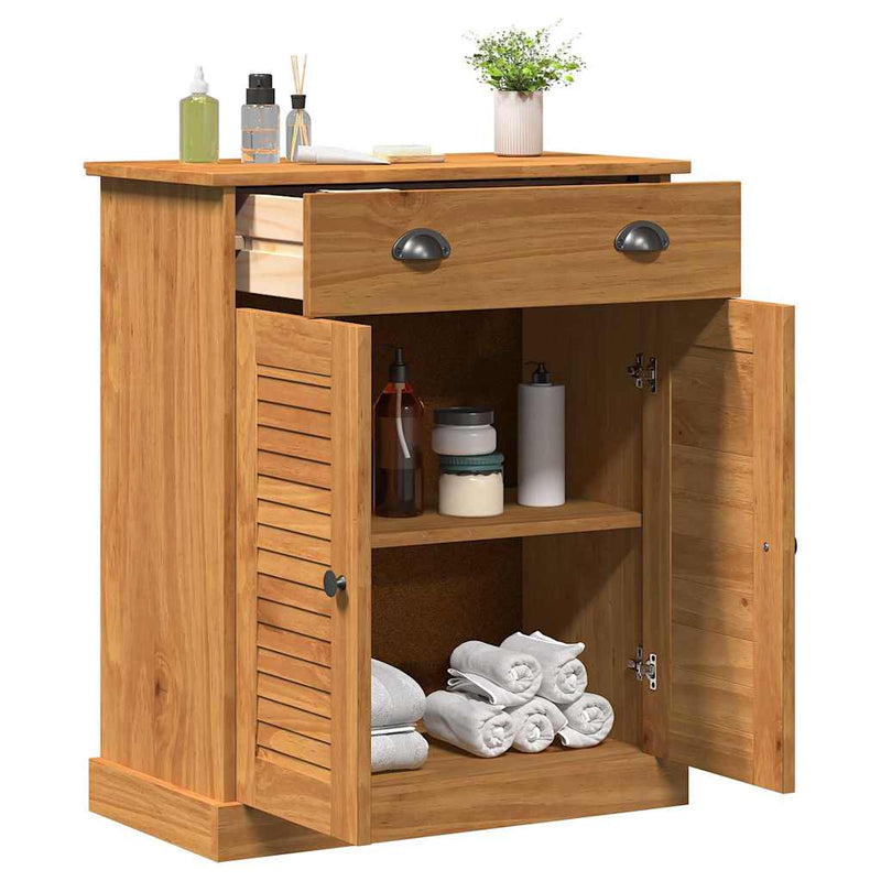 vidaXL Fürdőszoba Székény tárolóval VIGO mézbarna 67.5 x 34 x 80 cm