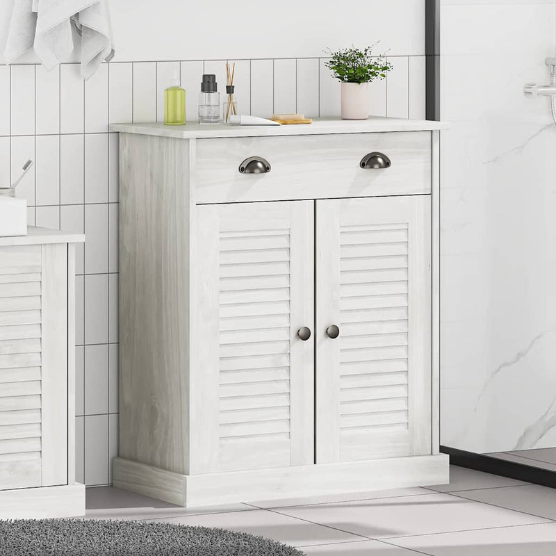 vidaXL Fürdőszoba Székény VIGO Fehér 67.5 x 34 x 80 cm Tömör fenyőfa