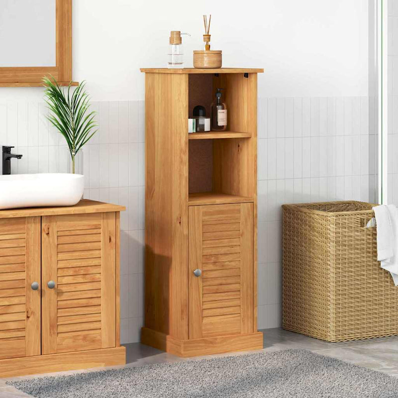 vidaXL Fürdőszoba Székény VIGO mézbarna 37 x 34 x 110 cm Tömör fenyőfa