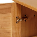 vidaXL Fürdőszoba Székény tárolóval VIGO mézbarna 67.5 x 34 x 110 cm