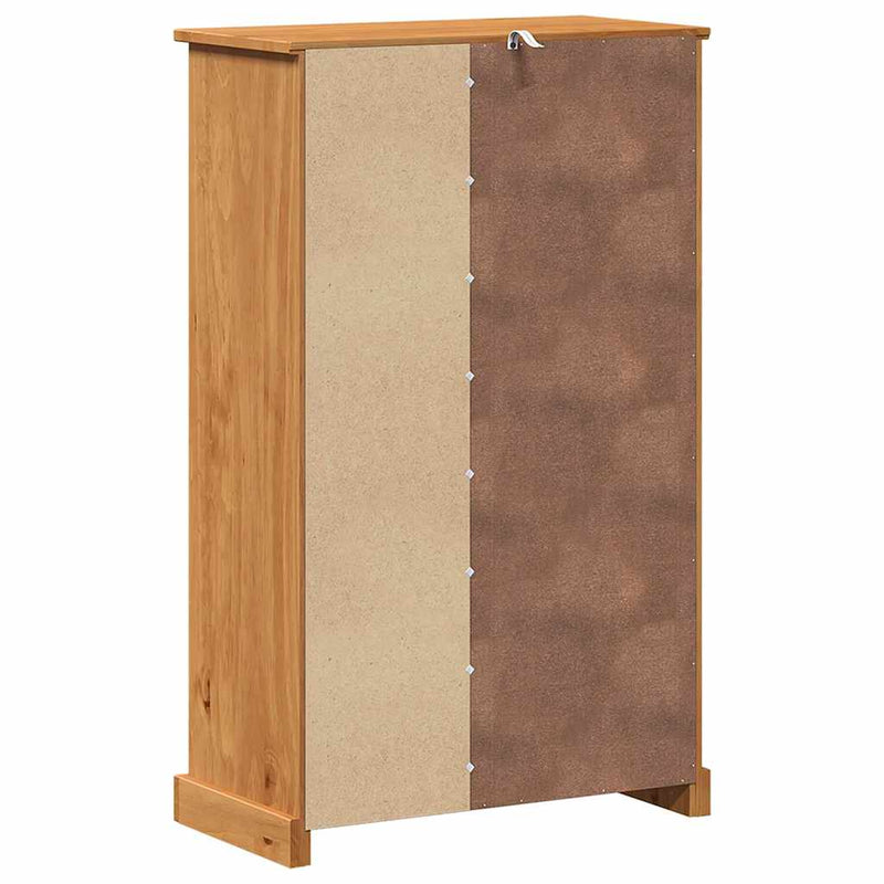 vidaXL Fürdőszoba Székény tárolóval VIGO mézbarna 67.5 x 34 x 110 cm