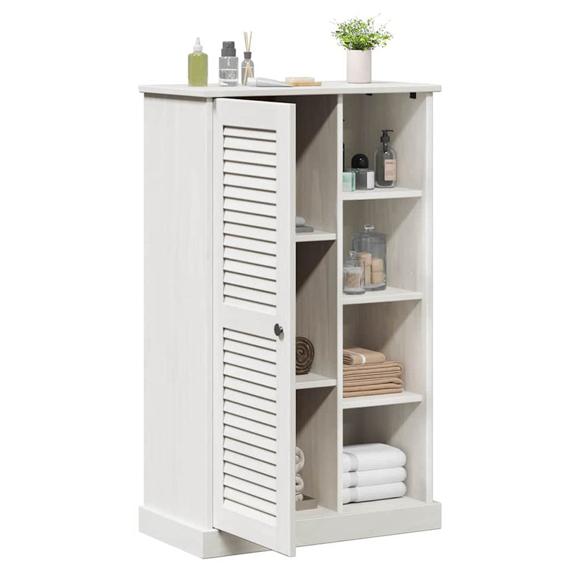 vidaXL Fürdőszoba Székény VIGO Fehér 67.5 x 34 x 110 cm Tömör fenyőfa