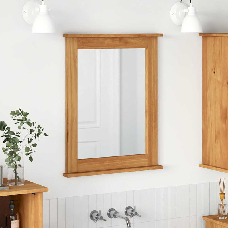 vidaXL Tükör tükörrel VIGO mézbarna 55.5 x 5 x 70 cm Tömör fenyőfa
