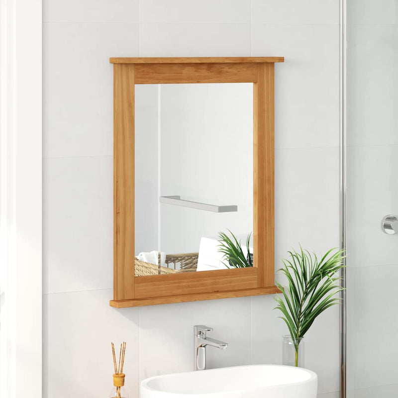 vidaXL Tükör tükörrel VIGO mézbarna 55.5 x 5 x 70 cm Tömör fenyőfa