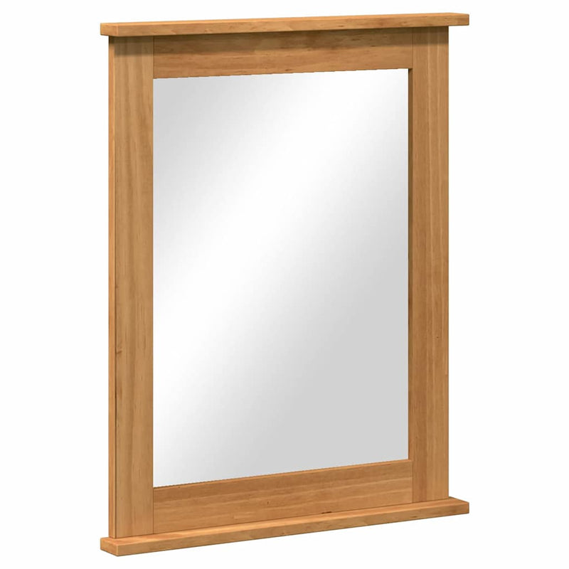 vidaXL Tükör tükörrel VIGO mézbarna 55.5 x 5 x 70 cm Tömör fenyőfa