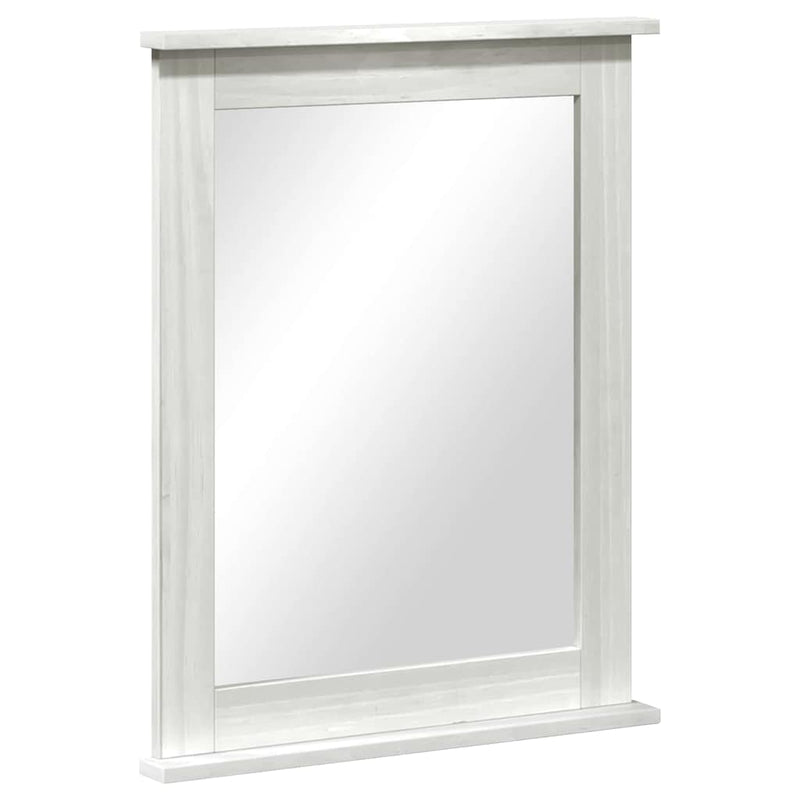 vidaXL Tükör tükörrel VIGO Fehér 55.5 x 5 x 70 cm Tömör fenyőfa