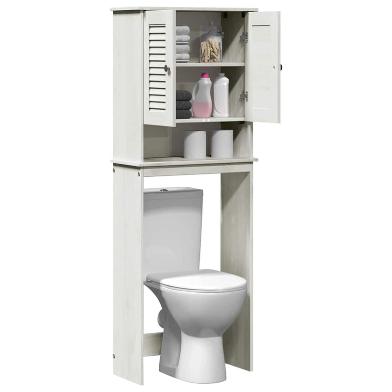 vidaXL WC Szekrény polcokkal VIGO Fehér 60 x 27 x 161 cm Tömör fenyőfa
