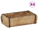 vidaXL Tálca 4 db Barna 30 x 15 x 9 cm Szilárd Újrahasznosított Fa