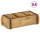 vidaXL Tálca 4 pcs Barna 30 x 14 x 9 cm Szilárd Újrahasznosított Fa