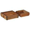 vidaXL Tálca 2 pcs Barna 29 x 31 x 10 cm Szilárd Újrahasznosított Fa