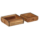 vidaXL Tálca 2 pcs Barna 29 x 31 x 10 cm Szilárd Újrahasznosított Fa