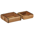 vidaXL Tálca 2 pcs Barna 29 x 31 x 10 cm Szilárd Újrahasznosított Fa