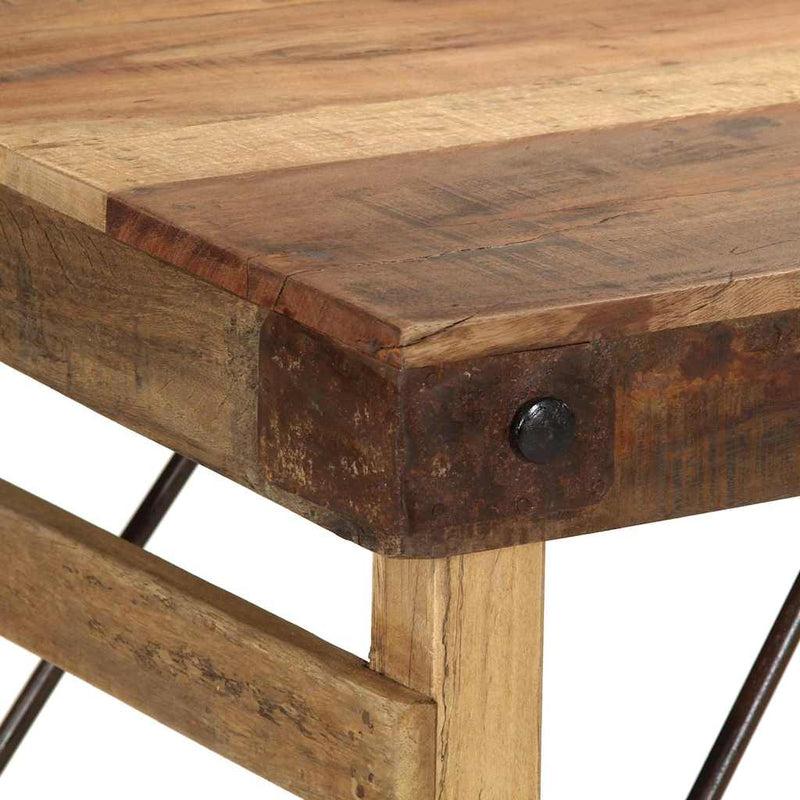 vidaXL Étkezőasztal Barna 110 x 55 x 76 cm tömör újrahasznosított fa
