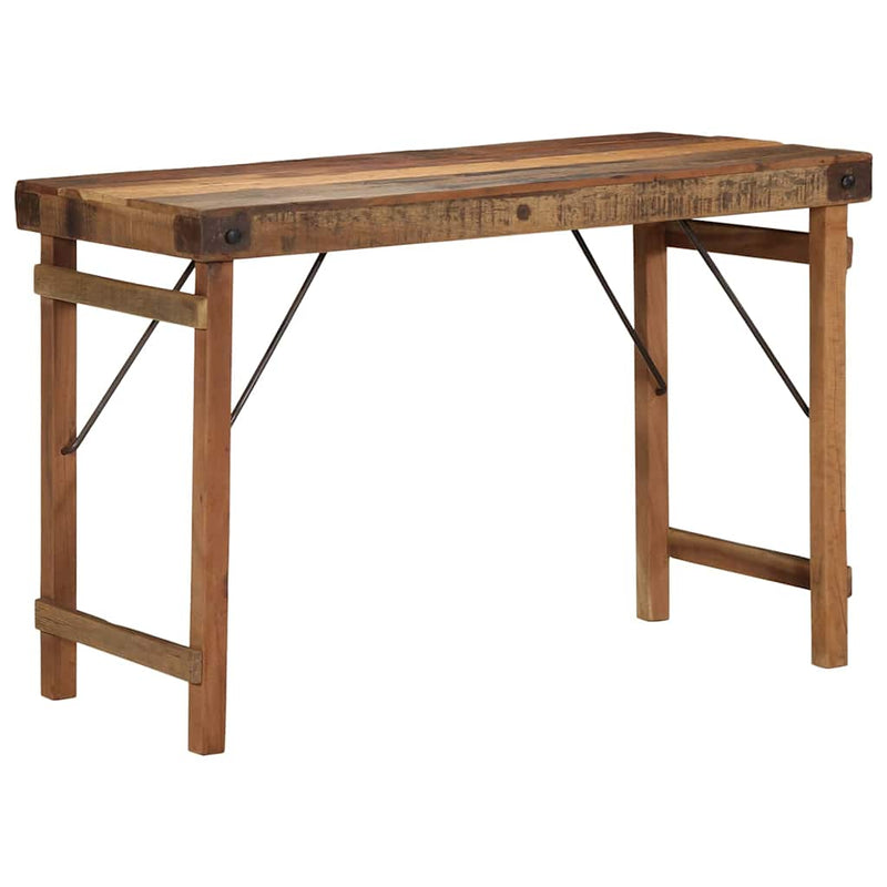 vidaXL Étkezőasztal Barna 110 x 55 x 76 cm tömör újrahasznosított fa