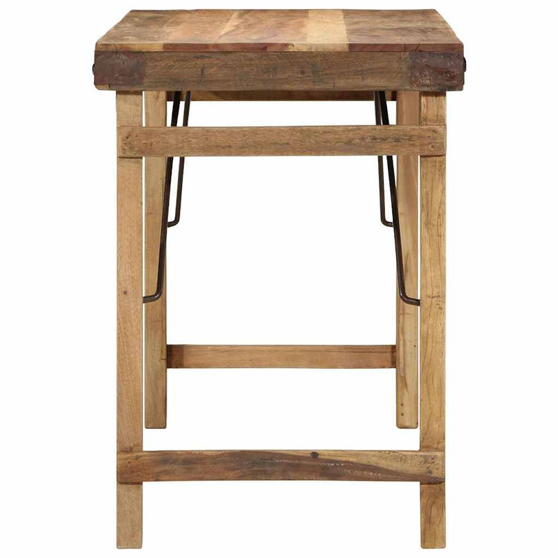 vidaXL Étkezőasztal Barna 110 x 55 x 76 cm tömör újrahasznosított fa