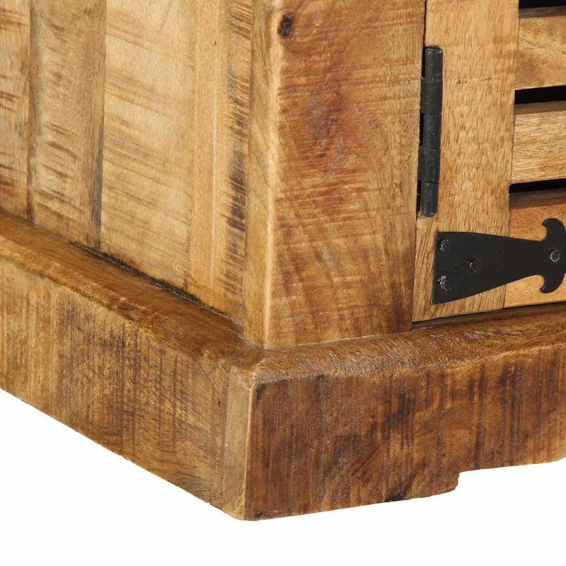 vidaXL Cipőszekrény tárolóval Barna 110 x 38 x 45 cm Tömör mangófa