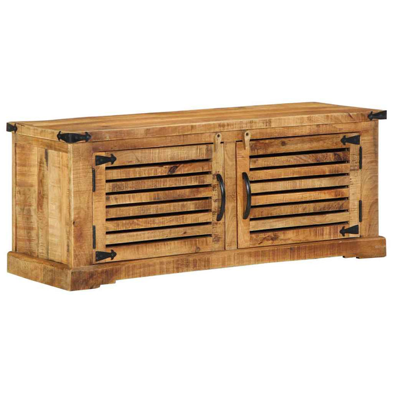 vidaXL Cipőszekrény tárolóval Barna 110 x 38 x 45 cm Tömör mangófa
