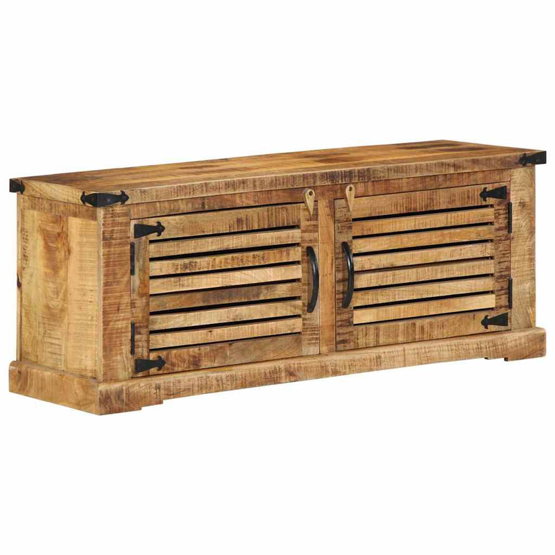 vidaXL Cipőszekrény tárolóval Barna 110 x 38 x 45 cm Tömör mangófa