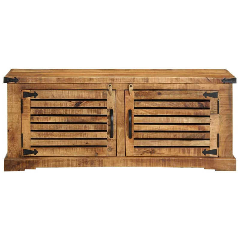 vidaXL Cipőszekrény tárolóval Barna 110 x 38 x 45 cm Tömör mangófa