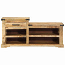 vidaXL pad fiókkal tárolóval Barna 110 x 35 x 50 cm Durva mangó