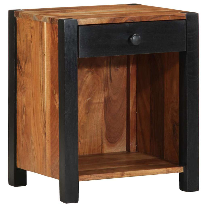 vidaXL Éjjeliszekrény fiókkal 2 pcs Barna 40 x 35 x 50 cm tömör akácfa