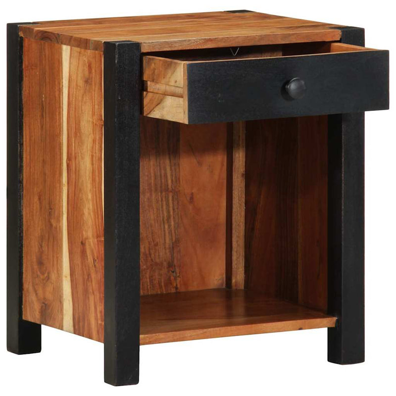 vidaXL Éjjeliszekrény fiókkal 2 pcs Barna 40 x 35 x 50 cm tömör akácfa