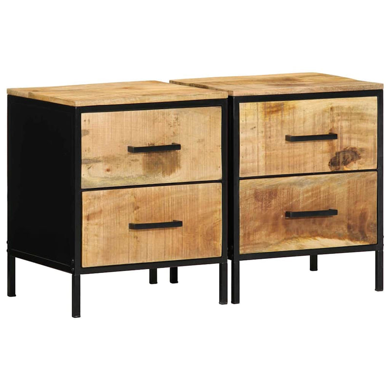 vidaXL Éjjeliszekrény fiókkal 2 pcs Barna és fekete 40 x 35 x 50 cm