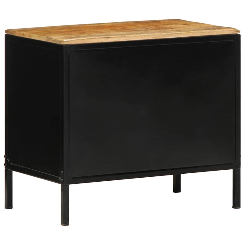 vidaXL Éjjeliszekrény Barna és fekete 50 x 30 x 45 cm tömör mangófa