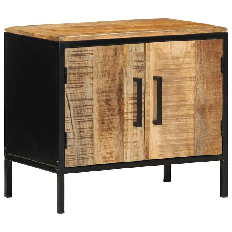 vidaXL Éjjeliszekrény Barna és fekete 50 x 30 x 45 cm tömör mangófa