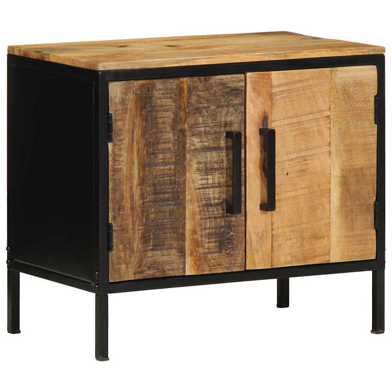 vidaXL Éjjeliszekrény Barna és fekete 50 x 30 x 45 cm tömör mangófa